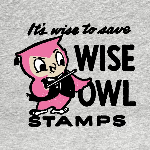 Vintage Wise Owl Retro Stamp by AbundanceSeed
